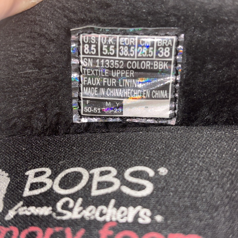 Bobs by Skechers Chill Lugs Urban Spell Women 8.5 Black Slip On Memory Foam EUC - Picture 13 of 16